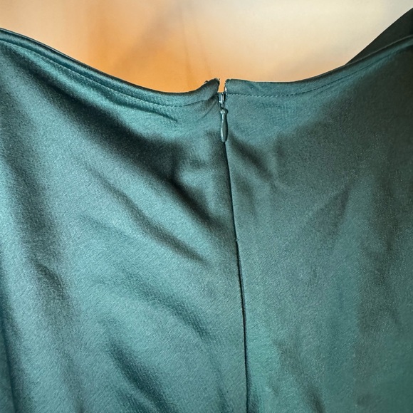 BHLDN Emerald Green Cali Cowl Neck Satin Dress - Picture 7 of 8